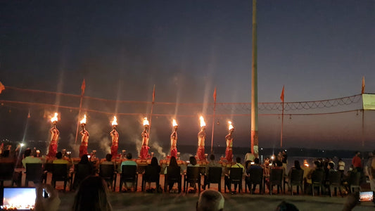 Ganga Aarti at Sunrise inspiration photo by MINA as she watched it.